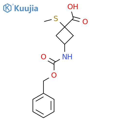 3-{[(Benzyloxy)carbonyl]amino}-1-(methylsulfanyl)cyclobutane-1-carboxylic acid structure