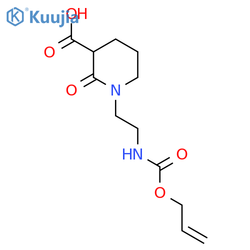 2-Oxo-1-(2-{[(prop-2-en-1-yloxy)carbonyl]amino}ethyl)piperidine-3-carboxylic acid structure