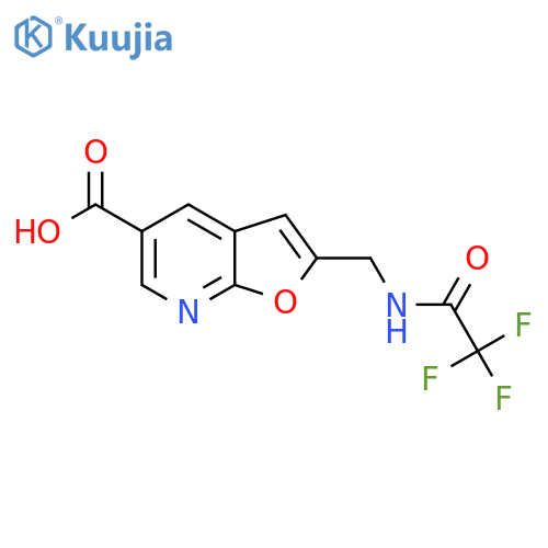 2-[(2,2,2-Trifluoroacetamido)methyl]furo[2,3-b]pyridine-5-carboxylic acid structure