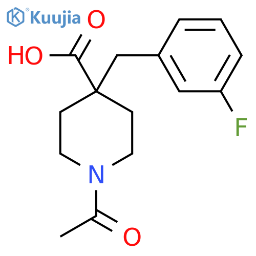 1-Acetyl-4-[(3-fluorophenyl)methyl]piperidine-4-carboxylic acid structure