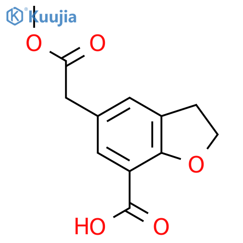 5-(2-Methoxy-2-oxoethyl)-2,3-dihydro-1-benzofuran-7-carboxylic acid structure