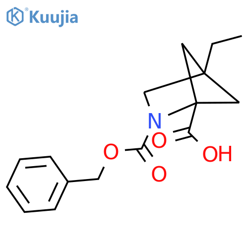 2-[(Benzyloxy)carbonyl]-4-ethyl-2-azabicyclo[2.1.1]hexane-1-carboxylic acid structure