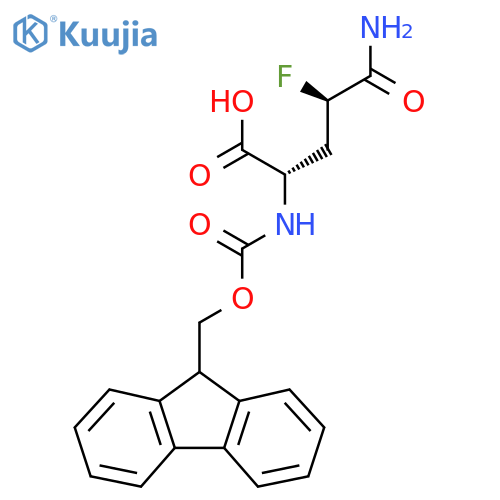 (2S,4R)-4-carbamoyl-2-({[(9H-fluoren-9-yl)methoxy]carbonyl}amino)-4-fluorobutanoic acid structure