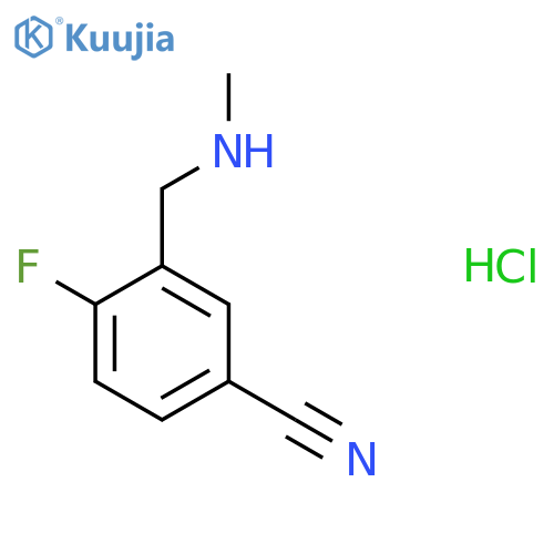 4-Fluoro-3-[(methylamino)methyl]benzonitrile hydrochloride structure