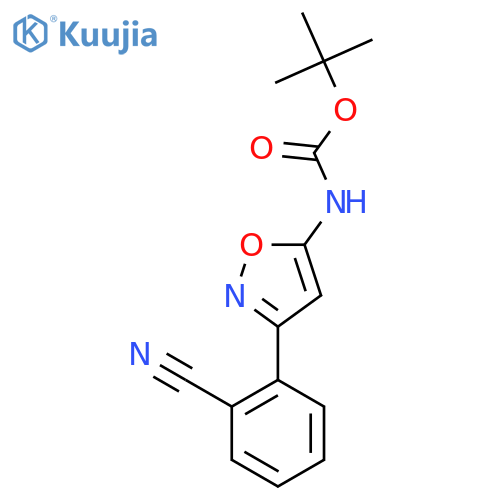 tert-butyl N-[3-(2-cyanophenyl)-1,2-oxazol-5-yl]carbamate structure