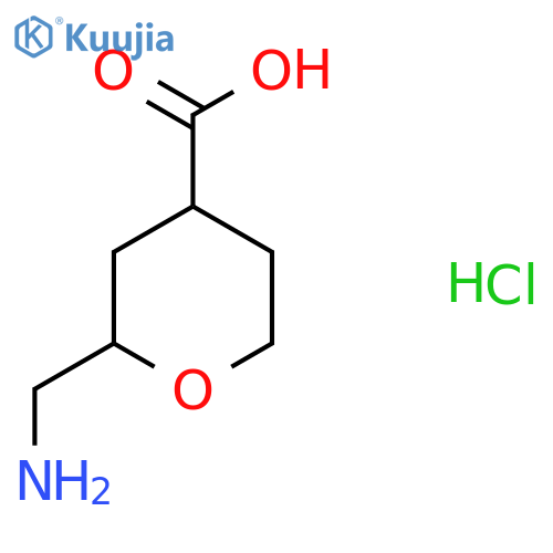 2-(Aminomethyl)oxane-4-carboxylic acid hydrochloride structure