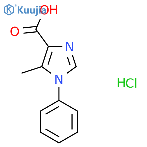 5-methyl-1-phenyl-1H-imidazole-4-carboxylic acid hydrochloride structure