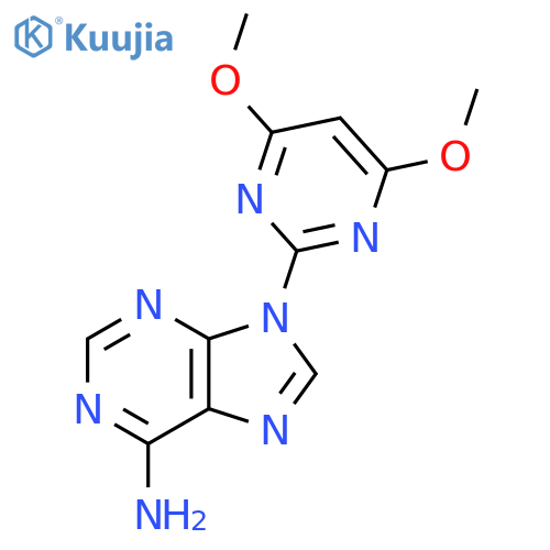 9-(4,6-dimethoxypyrimidin-2-yl)-9H-purin-6-amine structure
