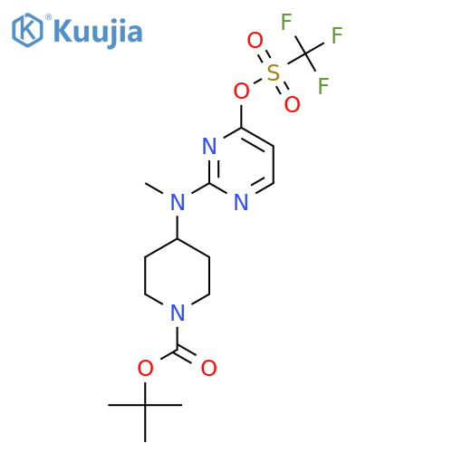 Tert-butyl 4-{methyl[4-(trifluoromethanesulfonyloxy)pyrimidin-2-yl]amino}piperidine-1-carboxylate structure