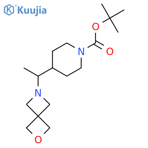 Tert-butyl 4-(1-{2-oxa-6-azaspiro[3.3]heptan-6-yl}ethyl)piperidine-1-carboxylate structure
