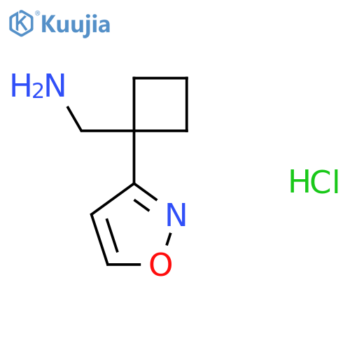 1-[1-(1,2-Oxazol-3-yl)cyclobutyl]methanamine hydrochloride structure
