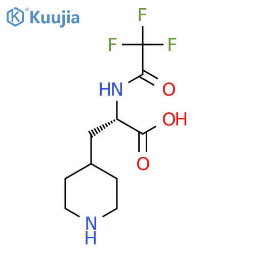 (2S)-3-(piperidin-4-yl)-2-(2,2,2-trifluoroacetamido)propanoic acid structure
