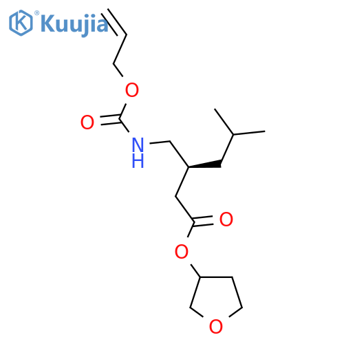 oxolan-3-yl (3S)-5-methyl-3-({[(prop-2-en-1-yloxy)carbonyl]amino}methyl)hexanoate structure