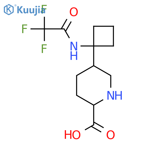 5-[1-(2,2,2-Trifluoroacetamido)cyclobutyl]piperidine-2-carboxylic acid structure