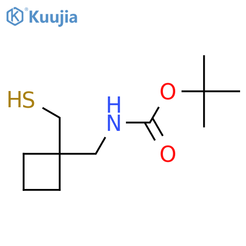 tert-butyl N-{[1-(sulfanylmethyl)cyclobutyl]methyl}carbamate structure