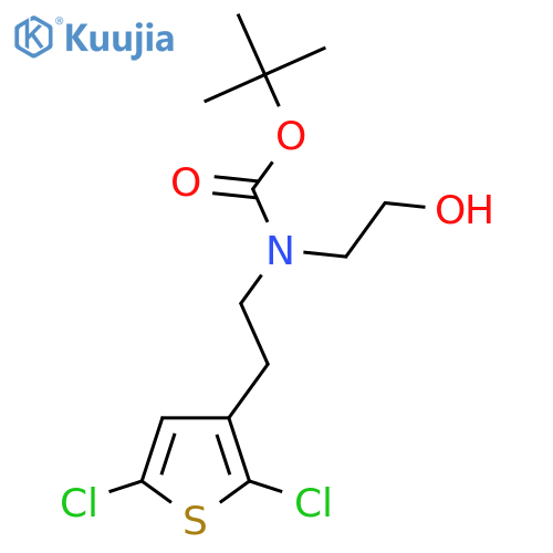 tert-butyl N-[2-(2,5-dichlorothiophen-3-yl)ethyl]-N-(2-hydroxyethyl)carbamate structure