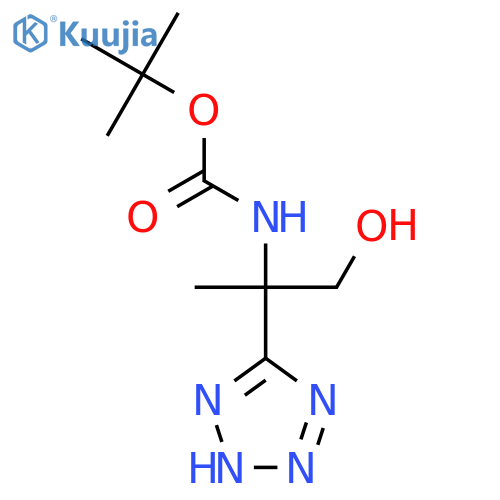 tert-butyl N-[1-hydroxy-2-(1H-1,2,3,4-tetrazol-5-yl)propan-2-yl]carbamate structure
