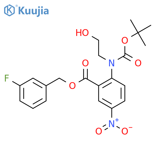(3-Fluorophenyl)methyl 2-{[(tert-butoxy)carbonyl](2-hydroxyethyl)amino}-5-nitrobenzoate structure