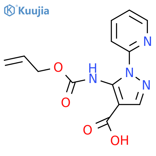 5-{[(prop-2-en-1-yloxy)carbonyl]amino}-1-(pyridin-2-yl)-1H-pyrazole-4-carboxylic acid structure