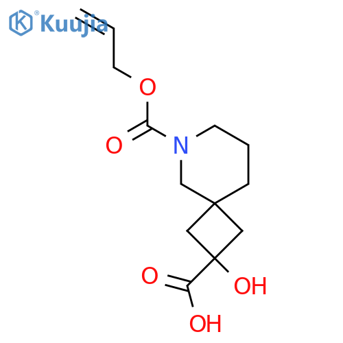2-Hydroxy-6-[(prop-2-en-1-yloxy)carbonyl]-6-azaspiro[3.5]nonane-2-carboxylic acid structure