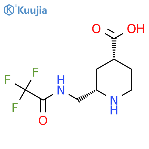 rac-(2R,4S)-2-[(2,2,2-trifluoroacetamido)methyl]piperidine-4-carboxylic acid structure