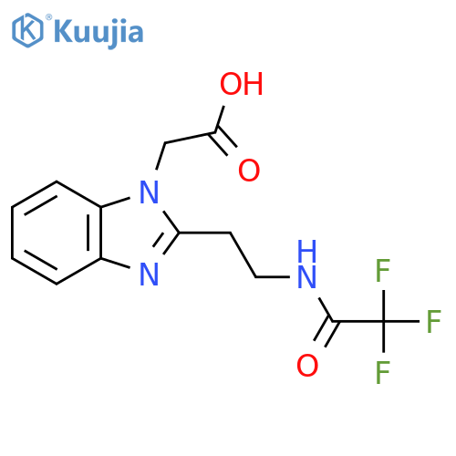 2-{2-[2-(2,2,2-trifluoroacetamido)ethyl]-1H-1,3-benzodiazol-1-yl}acetic acid structure