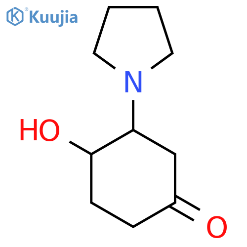 4-Hydroxy-3-(pyrrolidin-1-yl)cyclohexan-1-one structure