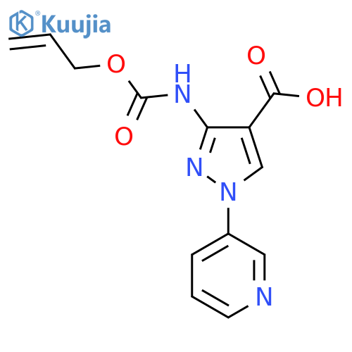 3-{[(prop-2-en-1-yloxy)carbonyl]amino}-1-(pyridin-3-yl)-1H-pyrazole-4-carboxylic acid structure