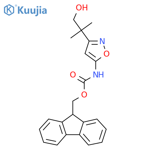 (9H-fluoren-9-yl)methyl N-[3-(1-hydroxy-2-methylpropan-2-yl)-1,2-oxazol-5-yl]carbamate structure