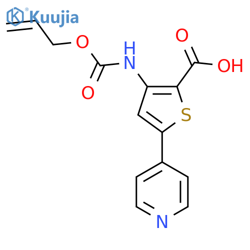 3-{[(Prop-2-en-1-yloxy)carbonyl]amino}-5-(pyridin-4-yl)thiophene-2-carboxylic acid structure