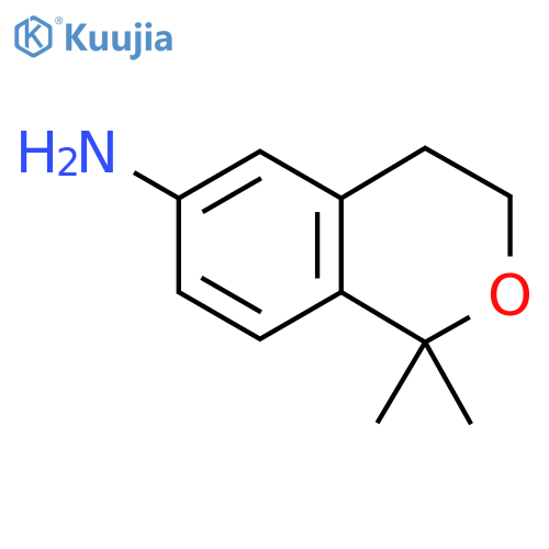 1,1-dimethyl-3,4-dihydro-1H-2-benzopyran-6-amine structure