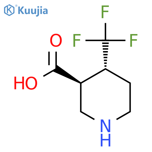 rac-(3R,4S)-4-(trifluoromethyl)piperidine-3-carboxylic acid structure