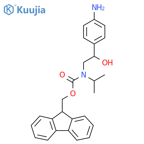 (9H-fluoren-9-yl)methyl N-[2-(4-aminophenyl)-2-hydroxyethyl]-N-(propan-2-yl)carbamate structure