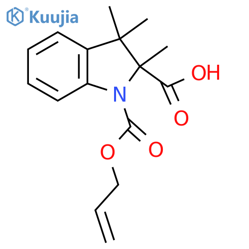 2,3,3-trimethyl-1-[(prop-2-en-1-yloxy)carbonyl]-2,3-dihydro-1H-indole-2-carboxylic acid structure
