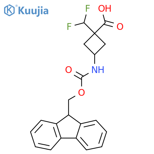 1-(difluoromethyl)-3-({[(9H-fluoren-9-yl)methoxy]carbonyl}amino)cyclobutane-1-carboxylic acid structure