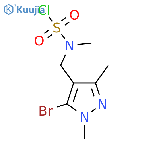 N-(5-bromo-1,3-dimethyl-1H-pyrazol-4-yl)methyl-N-methylsulfamoyl chloride structure