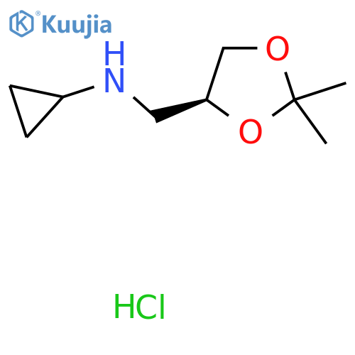 N-{[(4S)-2,2-dimethyl-1,3-dioxolan-4-yl]methyl}cyclopropanamine hydrochloride structure