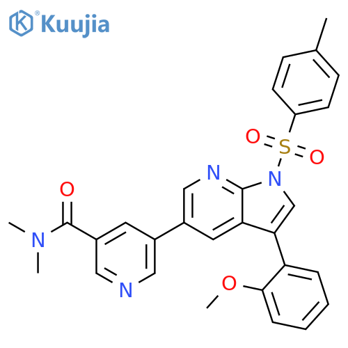 5-[3-(2-Methoxyphenyl)-1-[(4-methylphenyl)sulfonyl]-1H-pyrrolo[2,3-b]pyridin-5-yl]-N,N-dimethyl-3-pyridinecarboxamide structure