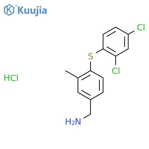 1-{4-[(2,4-Dichlorophenyl)sulfanyl]-3-methylphenyl}methanamine hydrochloride structure