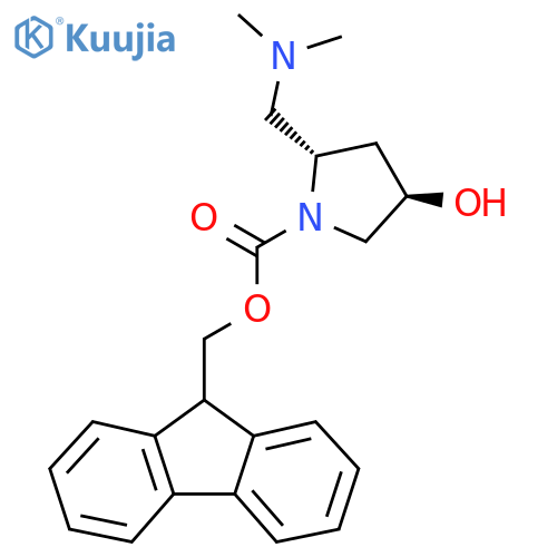 (9H-fluoren-9-yl)methyl (2S,4R)-2-[(dimethylamino)methyl]-4-hydroxypyrrolidine-1-carboxylate structure