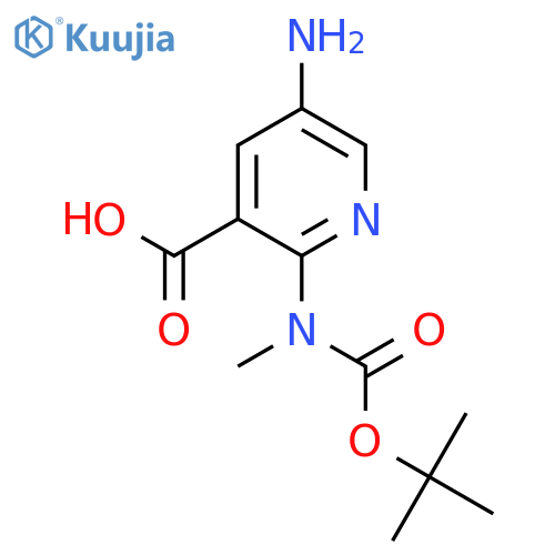 5-Amino-2-{[(tert-butoxy)carbonyl](methyl)amino}pyridine-3-carboxylic acid structure