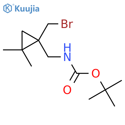 tert-butyl N-{[1-(bromomethyl)-2,2-dimethylcyclopropyl]methyl}carbamate structure