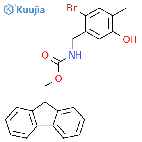(9H-fluoren-9-yl)methyl N-[(2-bromo-5-hydroxy-4-methylphenyl)methyl]carbamate structure