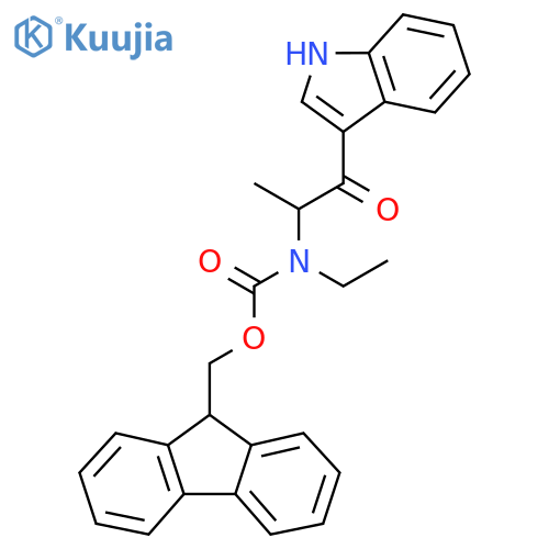 (9H-fluoren-9-yl)methyl N-ethyl-N-[1-(1H-indol-3-yl)-1-oxopropan-2-yl]carbamate structure