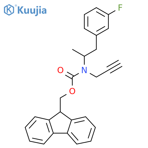 (9H-fluoren-9-yl)methyl N-[1-(3-fluorophenyl)propan-2-yl]-N-(prop-2-yn-1-yl)carbamate structure