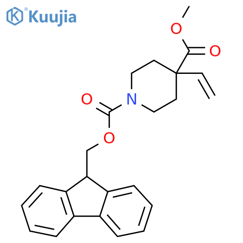 1-(9H-fluoren-9-yl)methyl 4-methyl 4-ethenylpiperidine-1,4-dicarboxylate structure