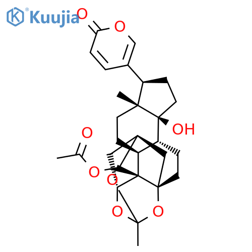 19-Acetoxy-1β,3β,5-[ethylidynetris(oxy)]-14-hydroxy-5β,14β-bufa-20,22-dienolide structure