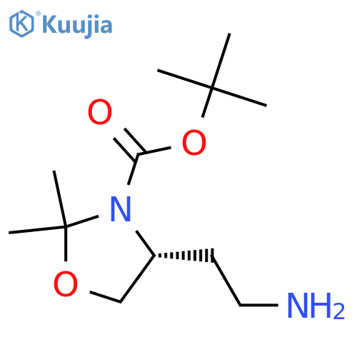 tert-butyl (4R)-4-(2-aminoethyl)-2,2-dimethyl-1,3-oxazolidine-3-carboxylate structure