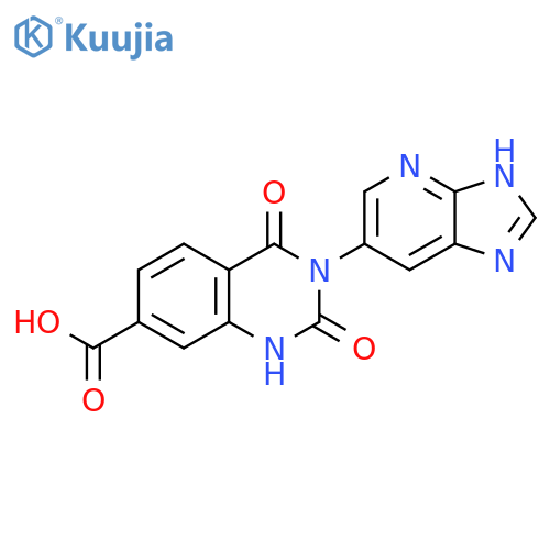 1,2,3,4-Tetrahydro-3-(3H-imidazo[4,5-b]pyridin-6-yl)-2,4-dioxo-7-quinazolinecarboxylic acid structure