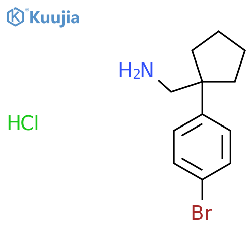 1-[1-(4-Bromophenyl)cyclopentyl]methanamine hydrochloride structure